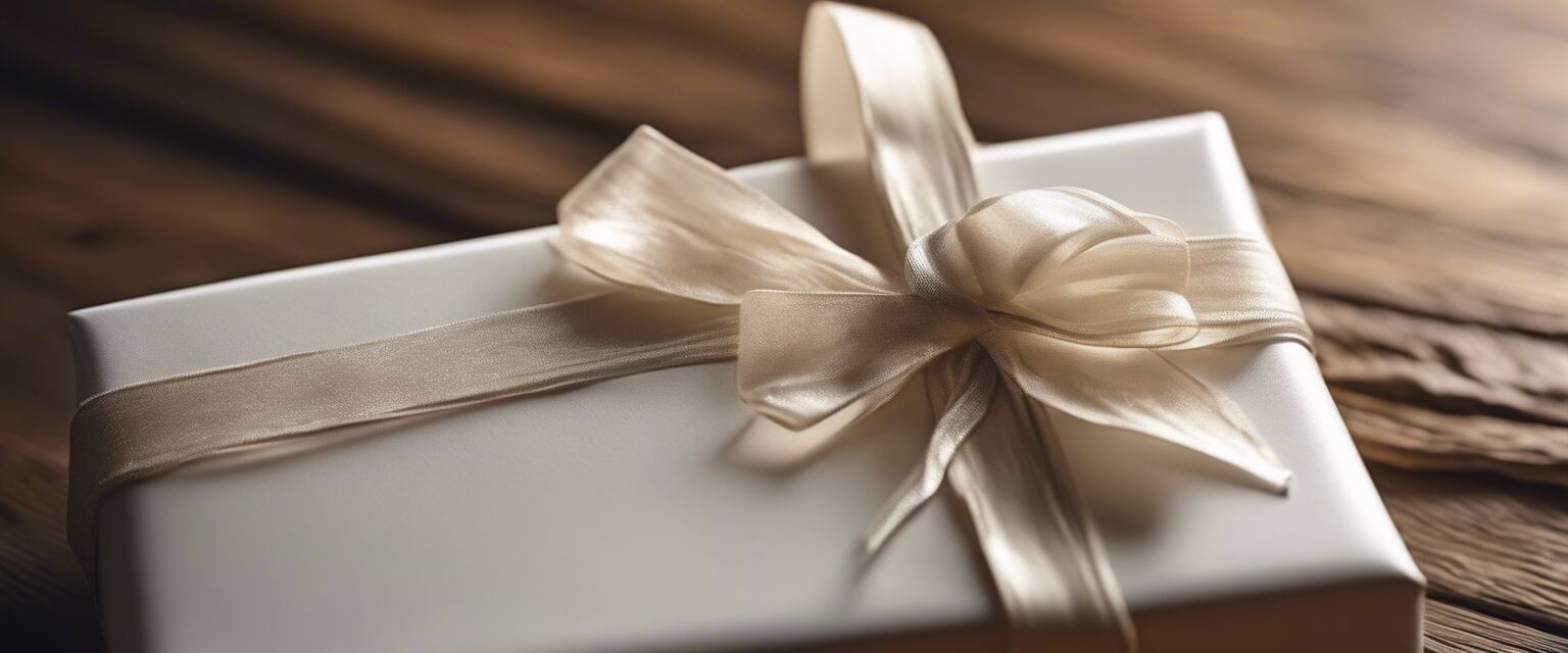 A beautifully wrapped baptism gift